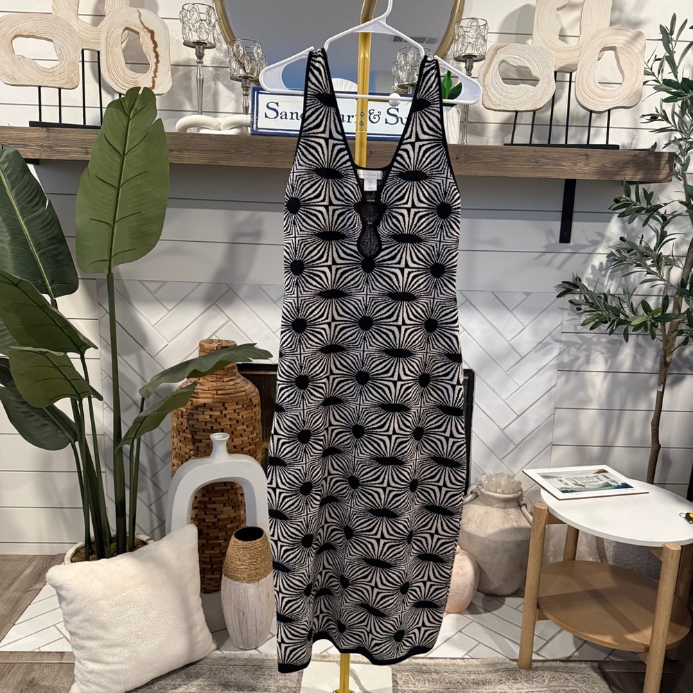 House of Harlow Black & White Geometric Tank Dress